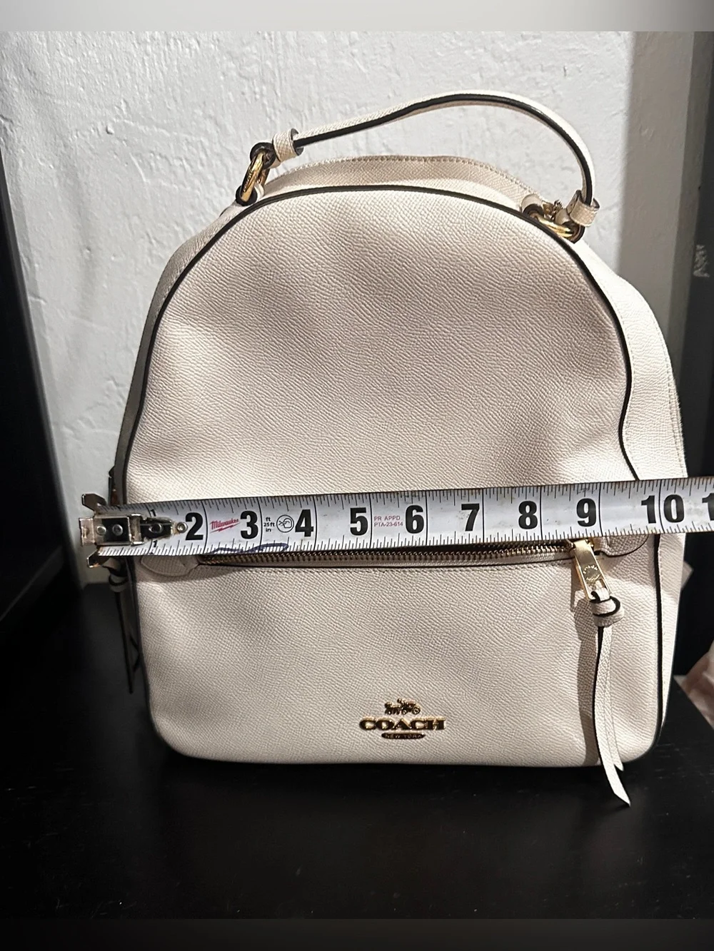 Coach Court Leather Backpack Chalk White Pebbled Leather – Authentic